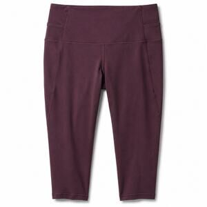 Athleta Salutation Stash Pocket II Capri Leggings Womens S Burgundy
